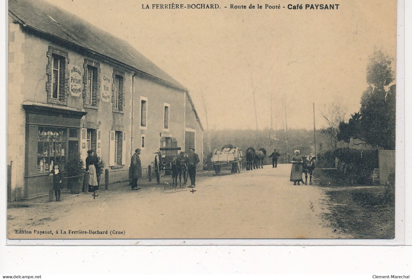 LA FERRIERE-BOCHARD : Route De La Pooté, Café Paysant - Tres Bon Etat - Autres & Non Classés