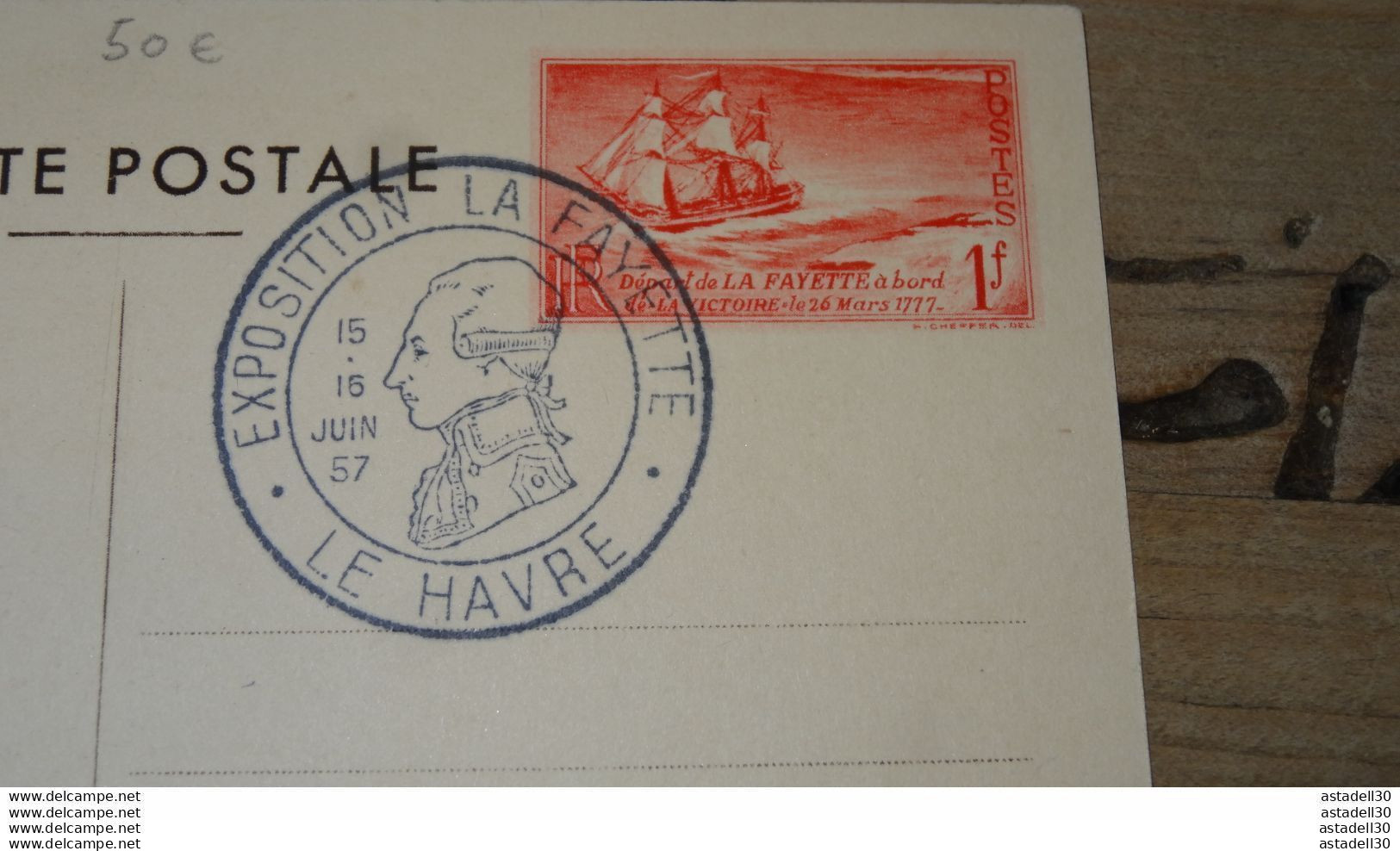 Carte Entier Postal LA FAYETTE + Oblitération LE HAVRE 1957 ............ Q-11028 - Sonstige & Ohne Zuordnung