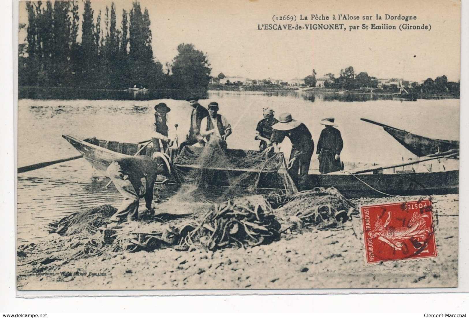 L'ESCAVE-de-VIGNONET : La Pêche à L'alose Sur La Dordogne - Tres Bon Etat - Autres & Non Classés