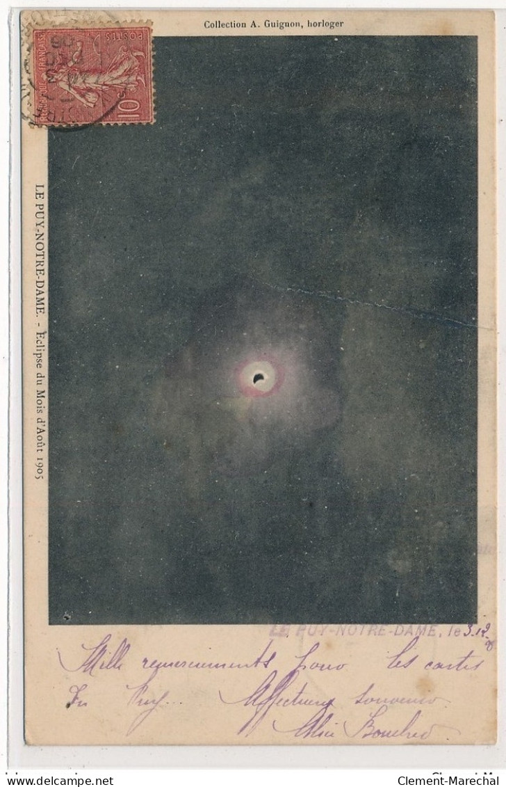 LE PUY-NOTRE-DAME : Eclipse Du Mois D'aout 1905 - Etat - Autres & Non Classés