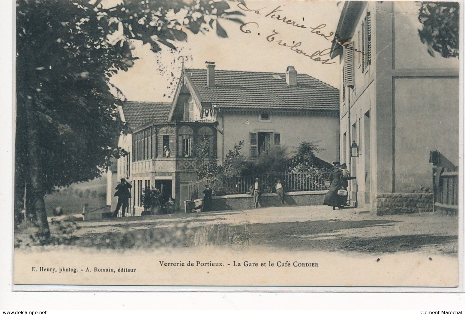 PORTRIEUX : Verrerie De Portrieux, La Gare Et Le Café Cordier - Tres Bon Etat - Autres & Non Classés