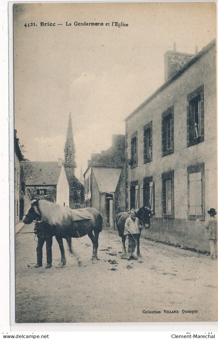 BRIEC : La Gendarmerie Et L'eglise - Tres Bon Etat - Autres & Non Classés