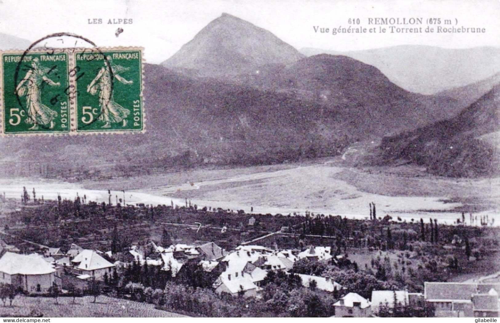 05 - Hautes Alpes - REMOLLON - Vue Generale Et Le Torrent De Rochebrune - Andere & Zonder Classificatie