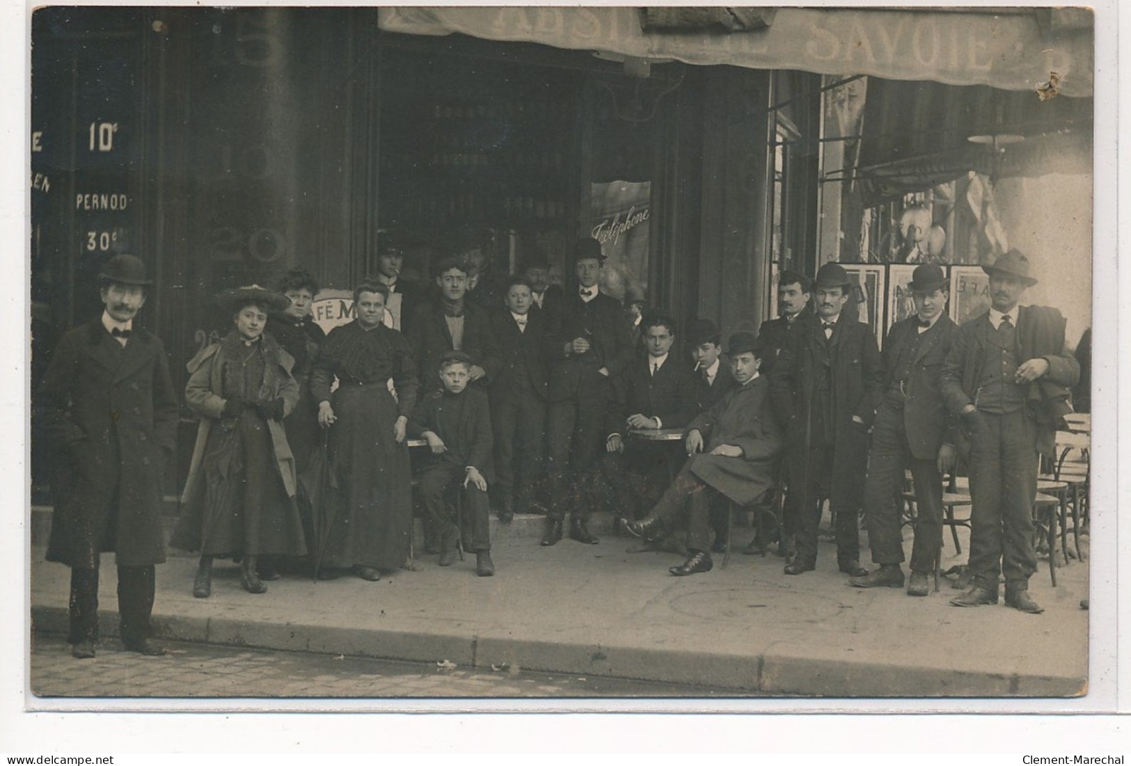 CARTE PHOTO A LOCALISER : Paris(?) Cafe Absinthe Savoie - Etat - Photos