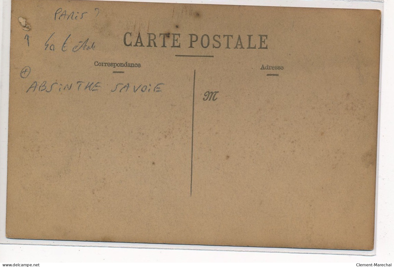 CARTE PHOTO A LOCALISER : Paris(?) Cafe Absinthe Savoie - Etat - Photos