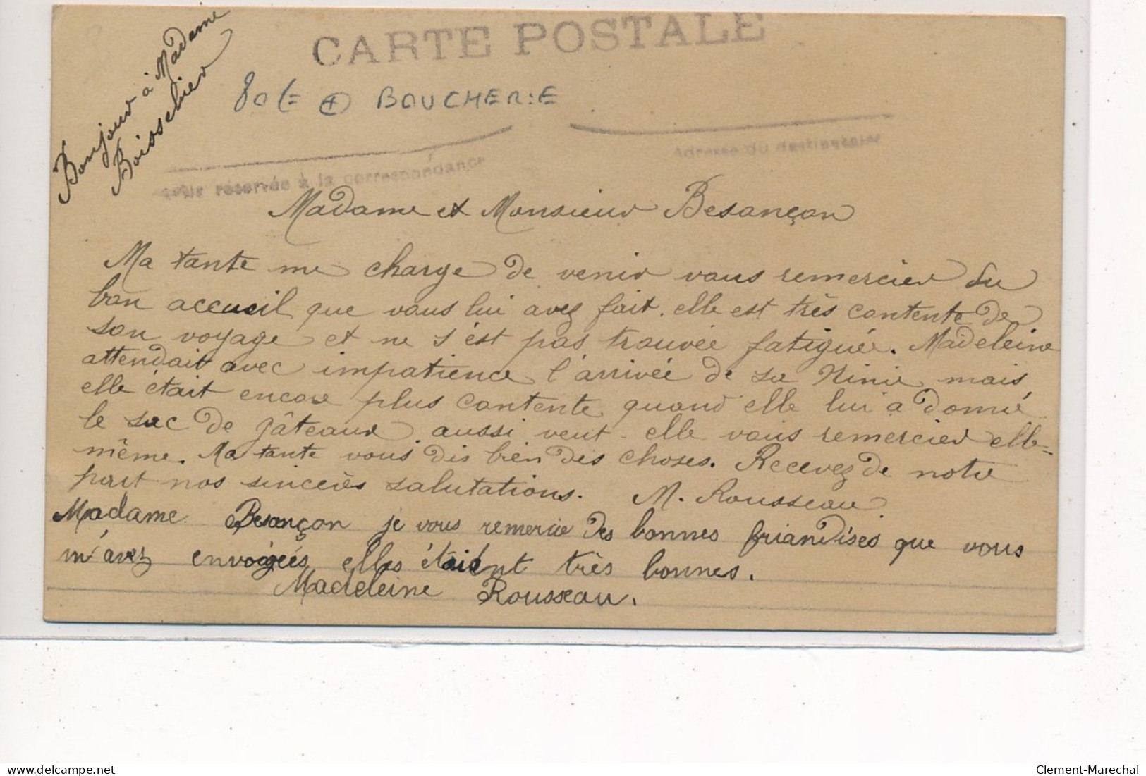 CARTE PHOTO A LOCALISER : A. Rousseau, Boucherie - Tres Bon Etat - Photos