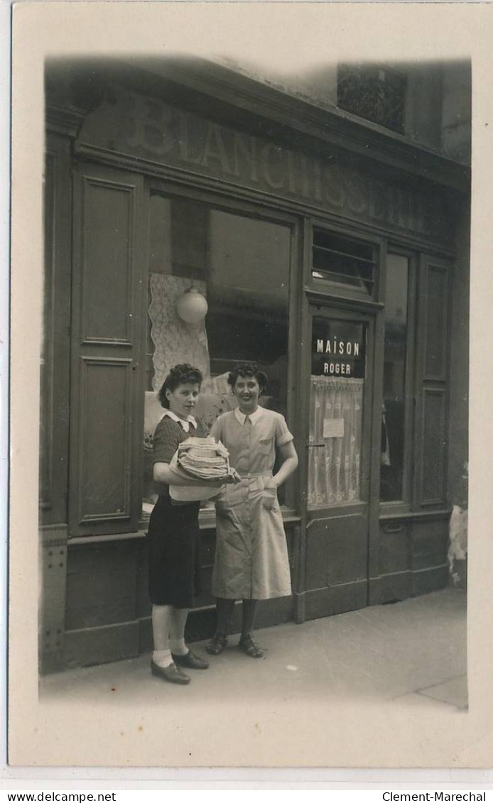 CARTE PHOTO A LOCALISER : Paris(?) Blanchisserie Maison Roger - Tres Bon Etat - Photos