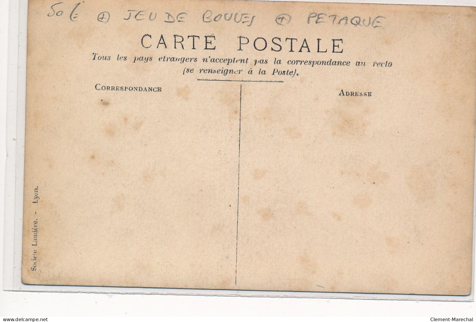 CARTE PHOTO A LOCALISER : Jeu De Boules, Petaque - Tres Bon Etat - Photos