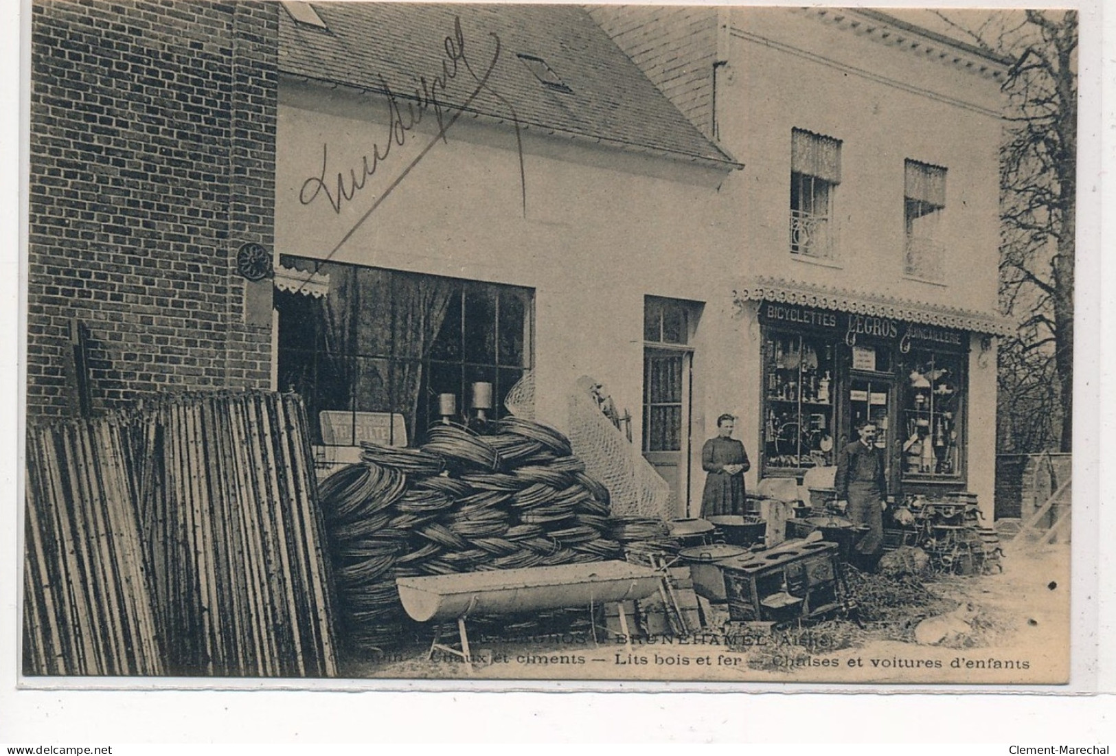 BRUNEHAMEL : Lits Bois Et Fer, Chaises Et Voitures D'enfants, Ciments, Bicyclette LEGROS Quincaillerie - Tres Bon Etat - Hirson