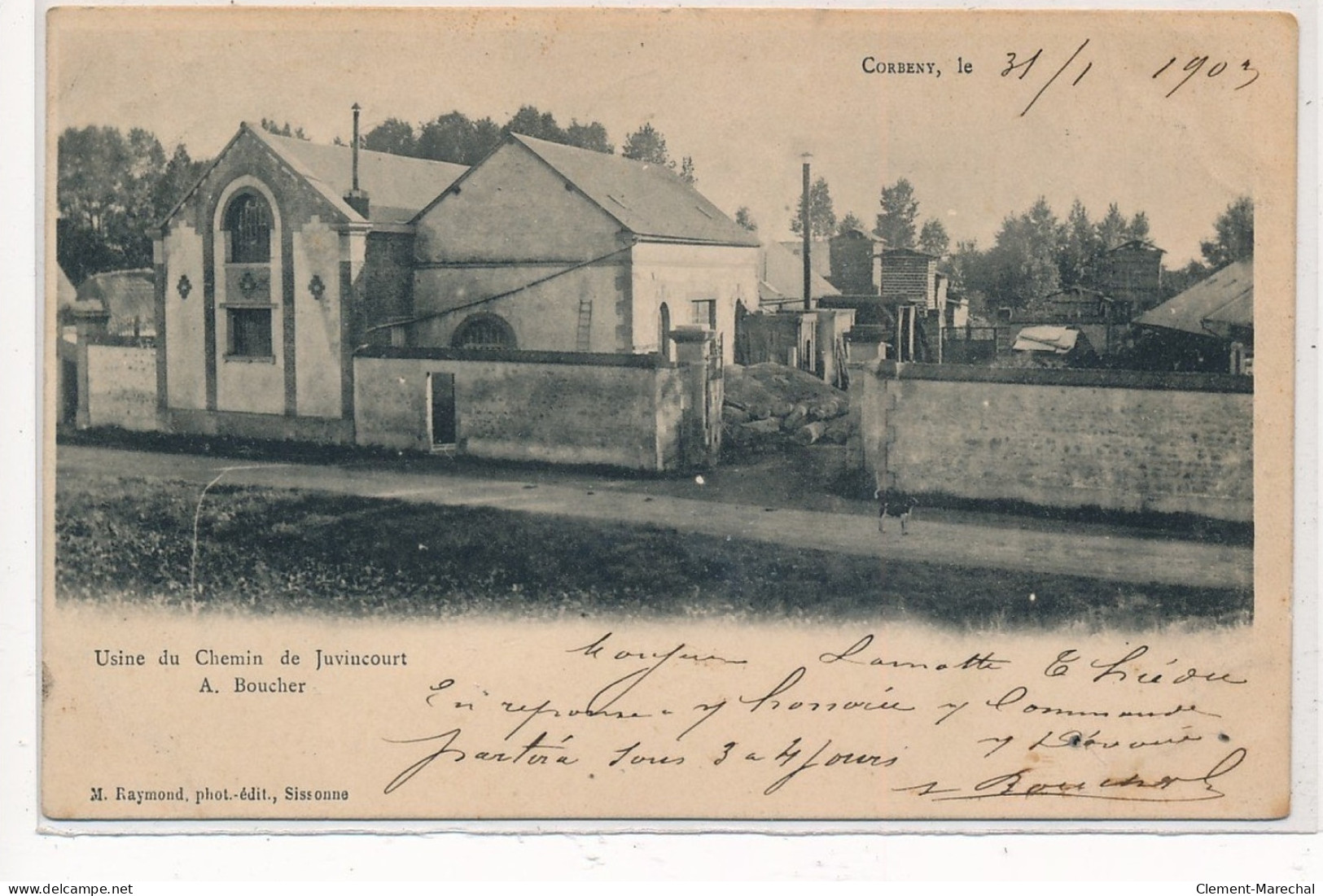 CORBENY : Usine Du Chemin De Juvincourt, A. Boucher - Tres Bon Etat - Other & Unclassified