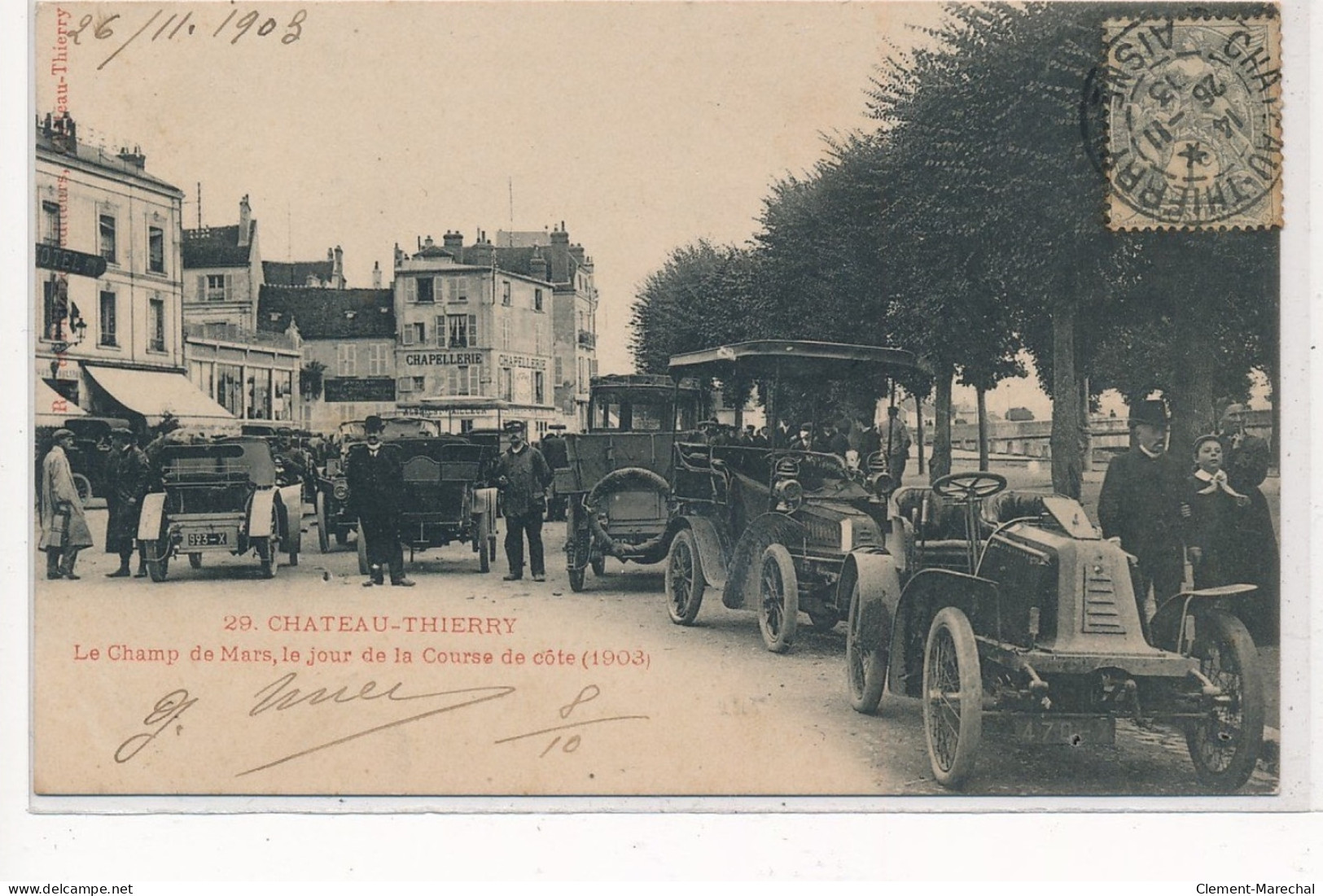 CHATEAU-THIERRY : Le Champ De Mars, Le Jour De La Course De Côte 1903, Automobiles - Tres Bon Etat - Chateau Thierry