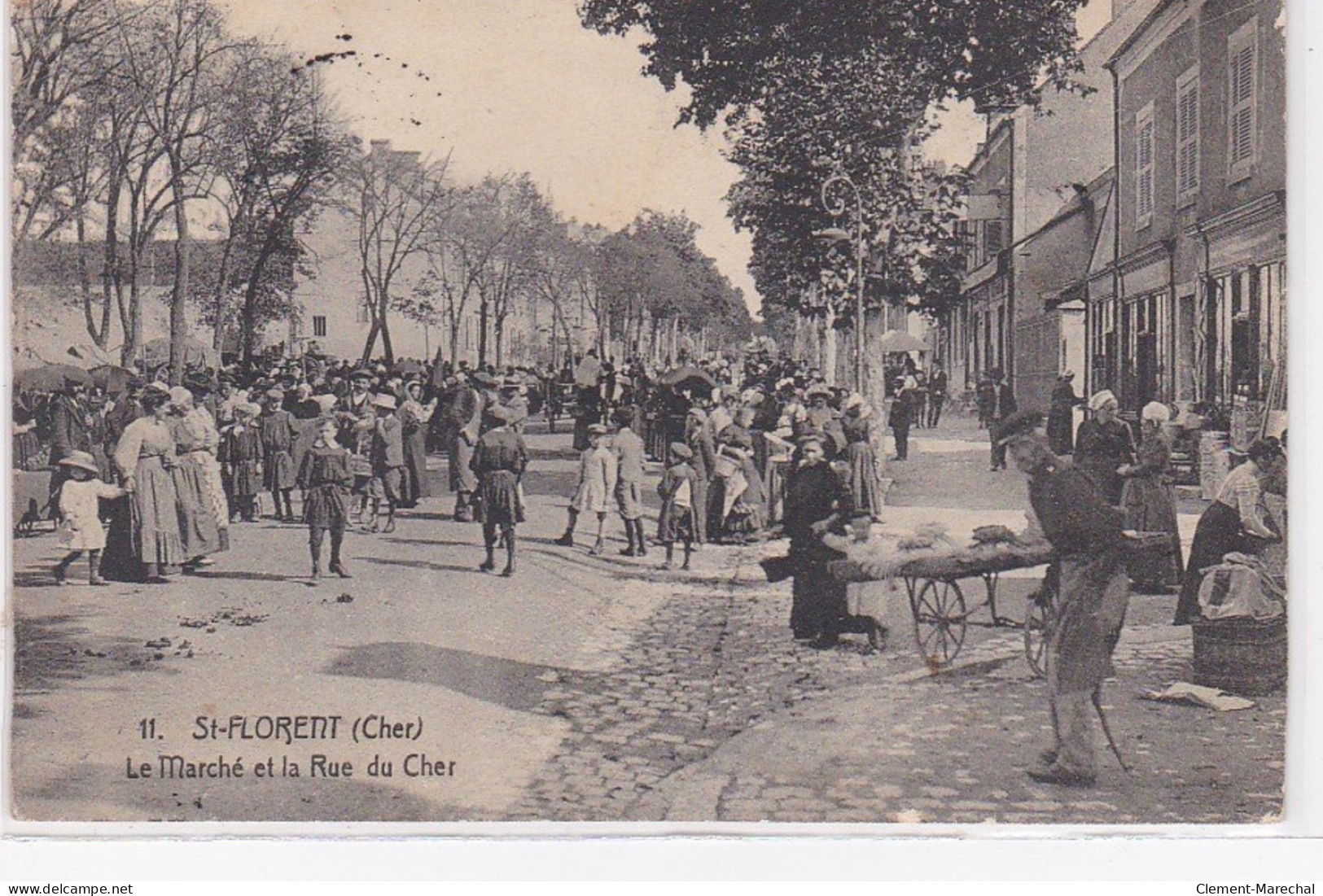 SAINT FLORENT : Le Marché Et La Rue Du Cher - Très Bon état - Saint-Florent-sur-Cher