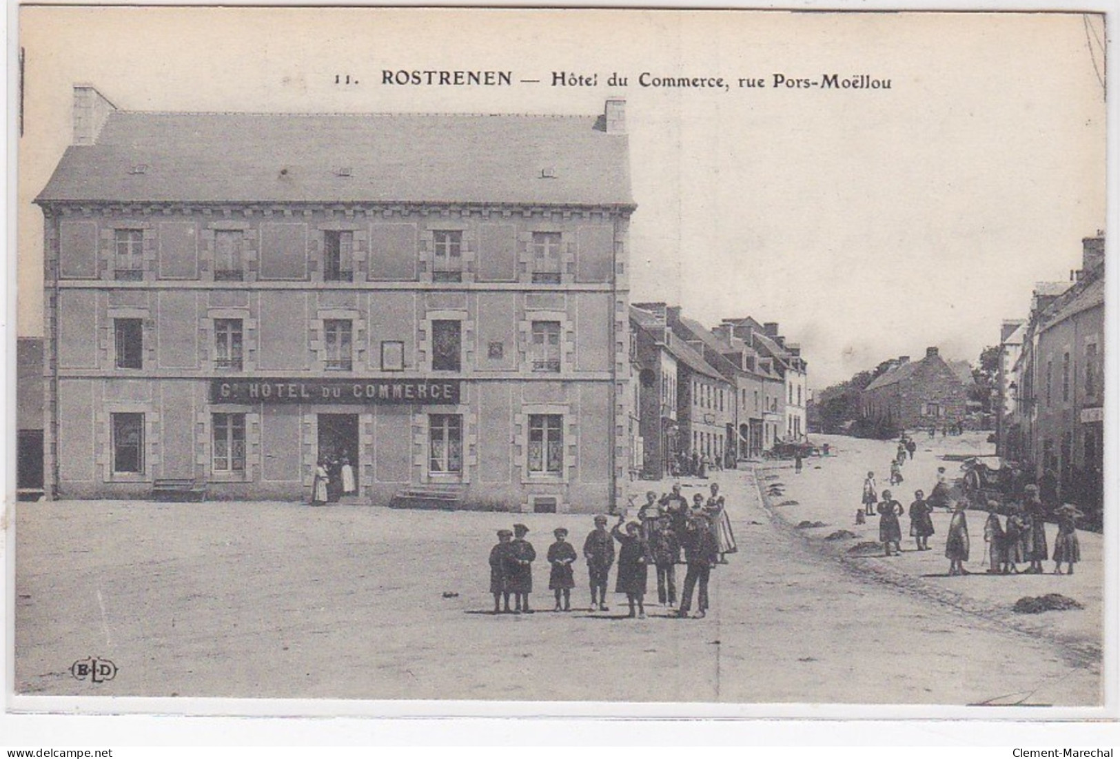 ROSTRENEN : Hotel Du Commerce Rue Pors Moëllou - Très Bon état - Autres & Non Classés