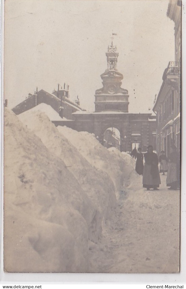 PONTARLIER : Carte Photo D'une Rue Sous La Neige En 1907 - Très Bon état - Pontarlier