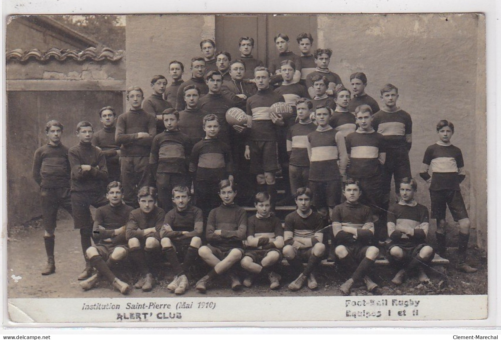 BOURG EN BRESSE : Equipe De Rugby De L'institution Saint Pierre En 1910 - état - Autres & Non Classés