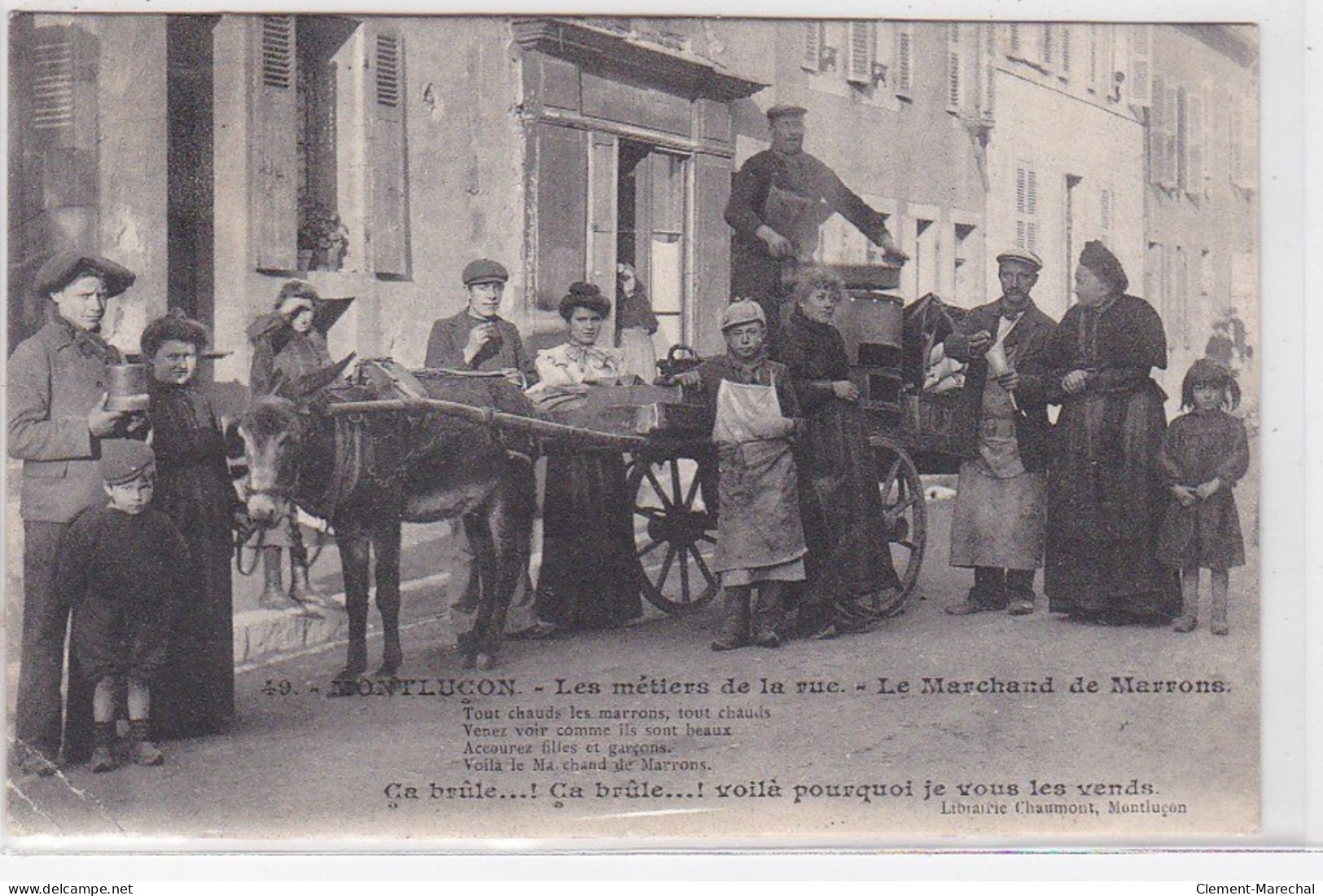 MONTLUCON : Les Métiers De La Rue - Le Marchand De Marrons (attelage - Ane) - état - Montlucon