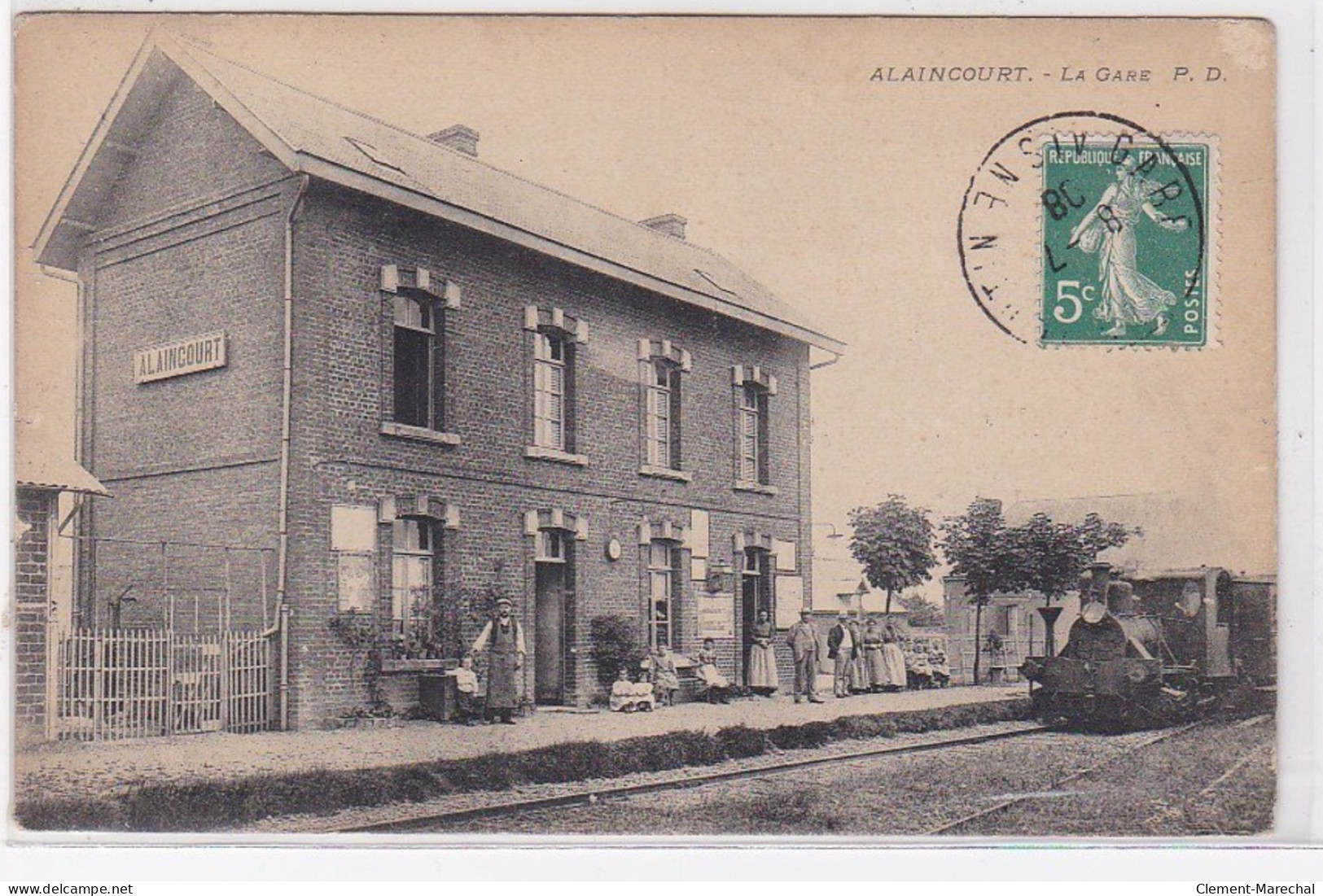 ALAINCOURT : La Gare - Bon état (léger Manque De Papier En Haut A Droite Du Recto) - Andere & Zonder Classificatie