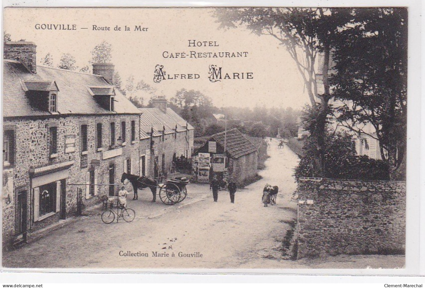 GOUVILLE : Hotel Café Restaurant Alfred Maie - Route De La Mer - Très Bon état - Autres & Non Classés