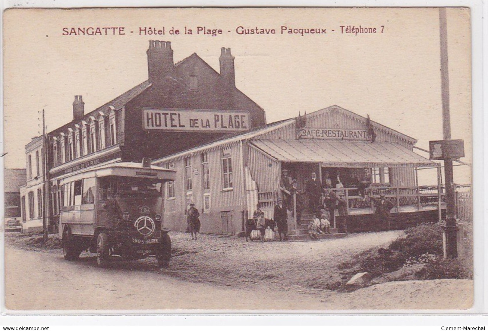 SANGATTE : Hotel De La Plage - Gustave Pacqueux (autobus) - Très Bon état - Sangatte