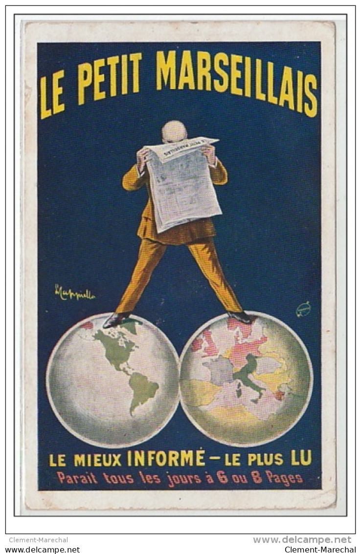 CAPPIELLO : Publicité Pour Le Journal Le "Petit Marseillais" Vers 1910 - Bon état ( Un Coin Plié ) - Cappiello