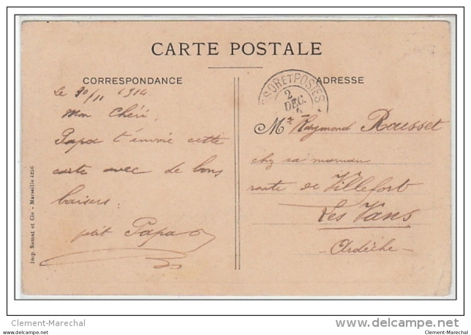 CAPPIELLO : Publicité Pour Le Journal Le "Petit Marseillais" Vers 1910 - Bon état ( Un Coin Plié ) - Cappiello