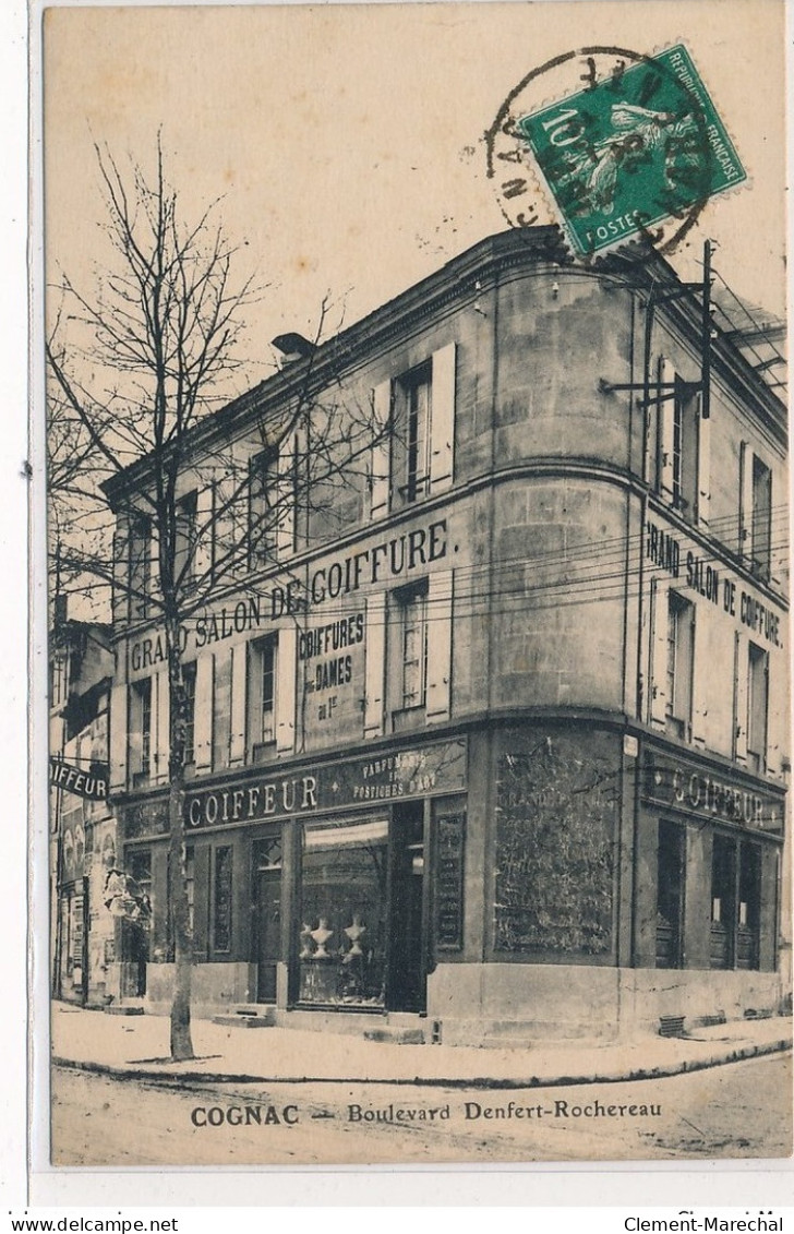 COGNAC : Boulevard Denfert-rochereau, Grand Salon De Coiffure, Maison A. Russeil - Tres Bon Etat - Cognac