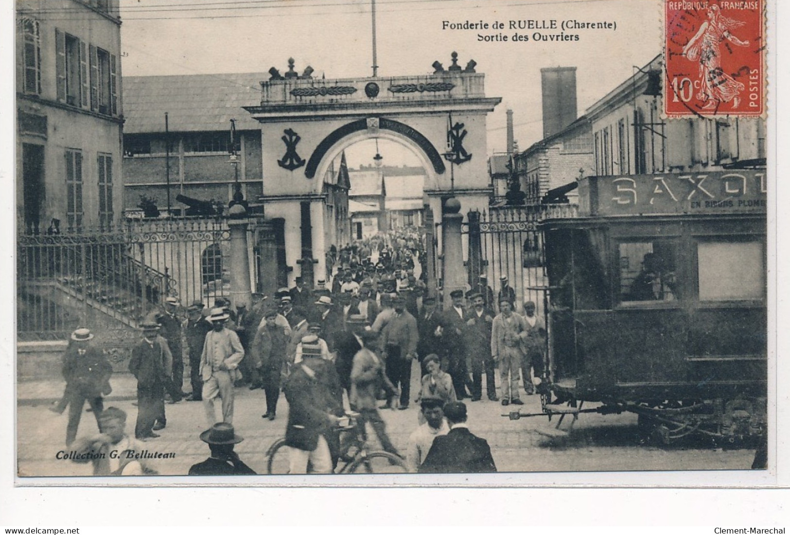 RUELLE : Fonderie De Ruelle, Sortie Des Ouvriers, Tramway - Tres Bon Etat - Other & Unclassified
