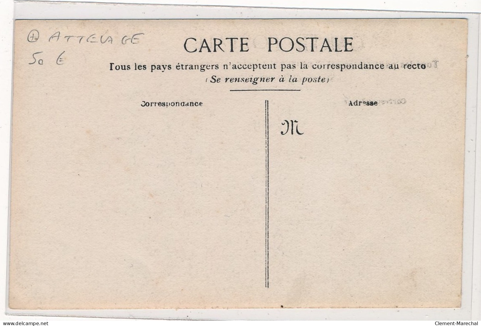 CARTE PHOTO A LOCALISER : Attelage - Tres Bon Etat - Photos