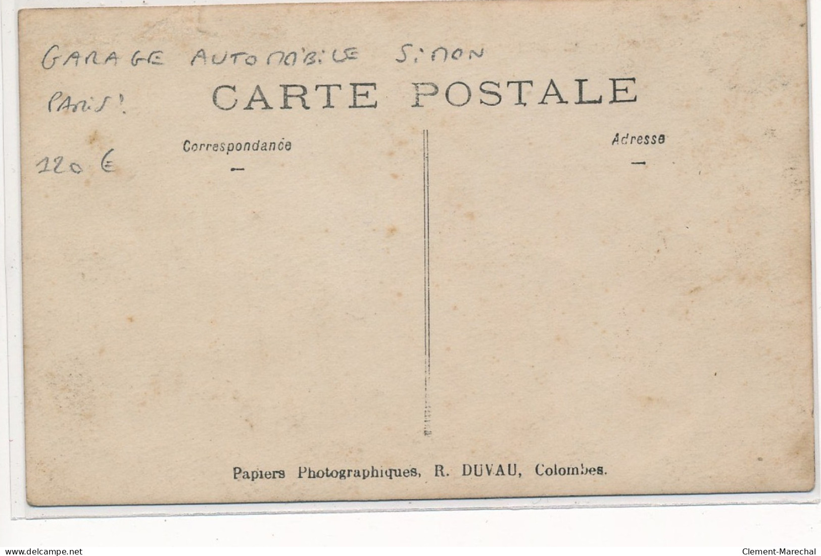 CARTE PHOTO A LOCALISER : Garage Automobile Simon Paris(?) - Tres Bon Etat - Photos