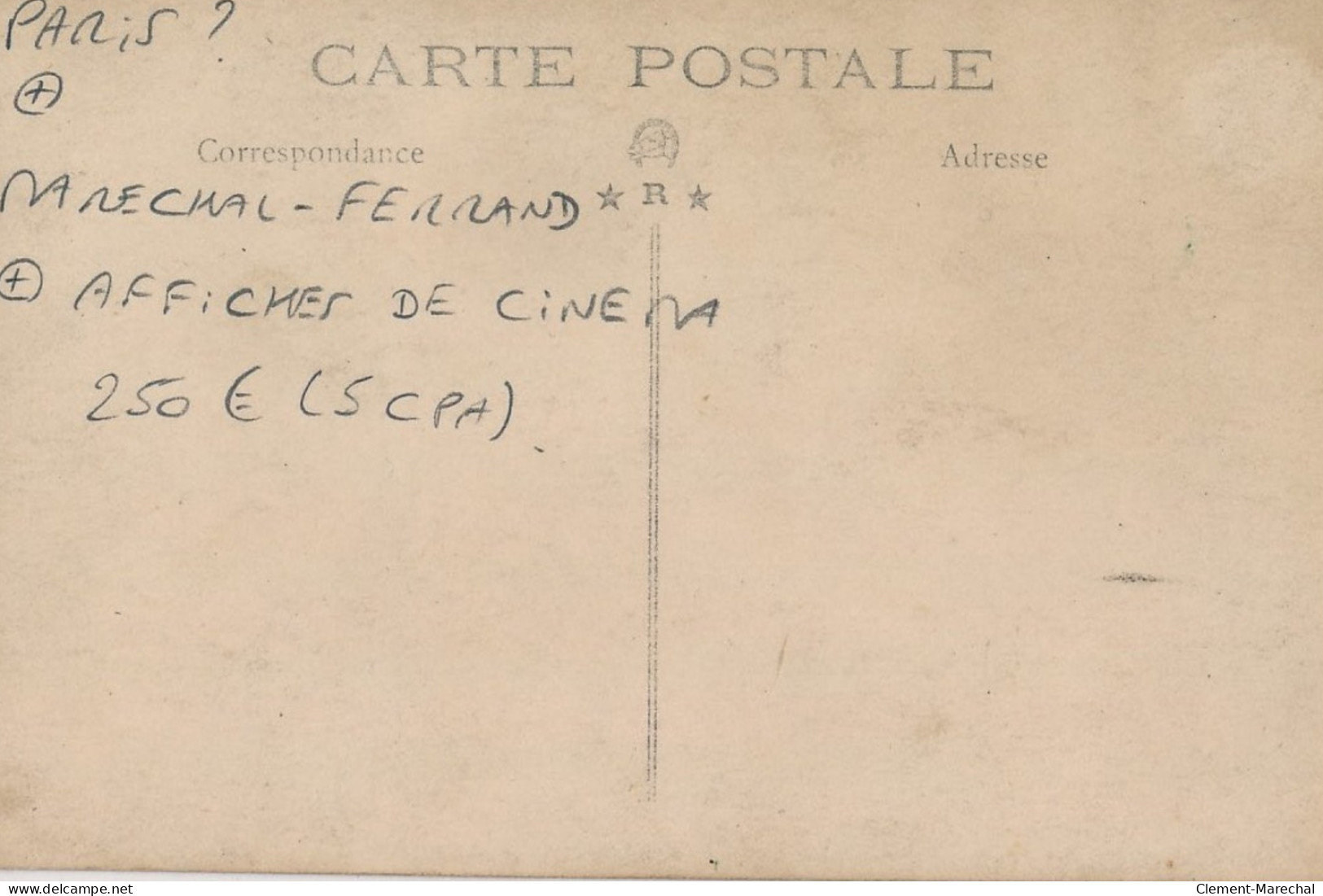 CARTE PHOTO A LOCALISER : Paris(?) Marechal-ferrand, Affiches De Cinema (lot De 5CPA) - Tres Bon Etat - Photos