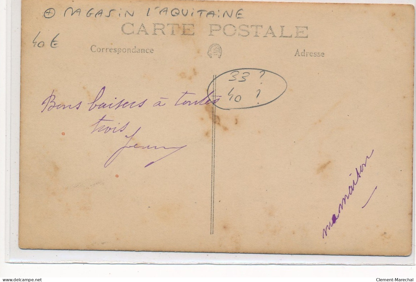 CARTE PHOTO A LOCALISER : Magasin L'aquitaine, Velo, 33(?) 40(?) - Tres Bon Etat - Photos