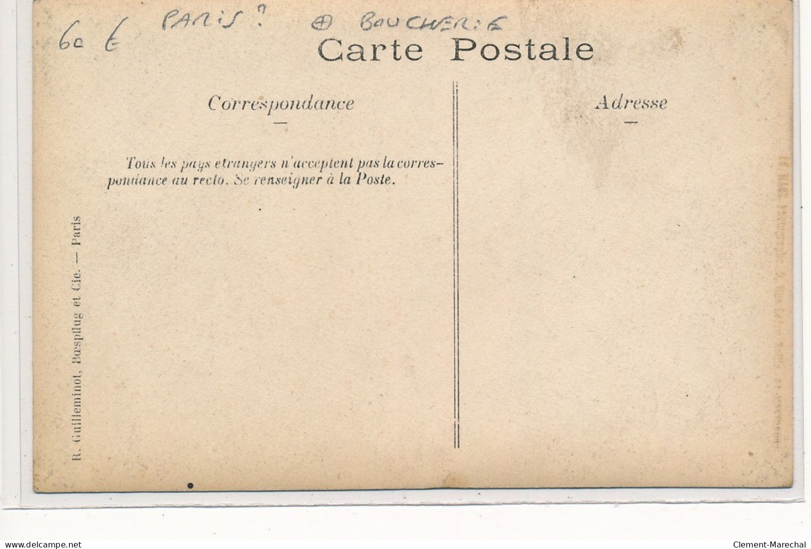 CARTE PHOTO A LOCALISER : Paris(?) Boucherie - Tres Bon Etat - Photos