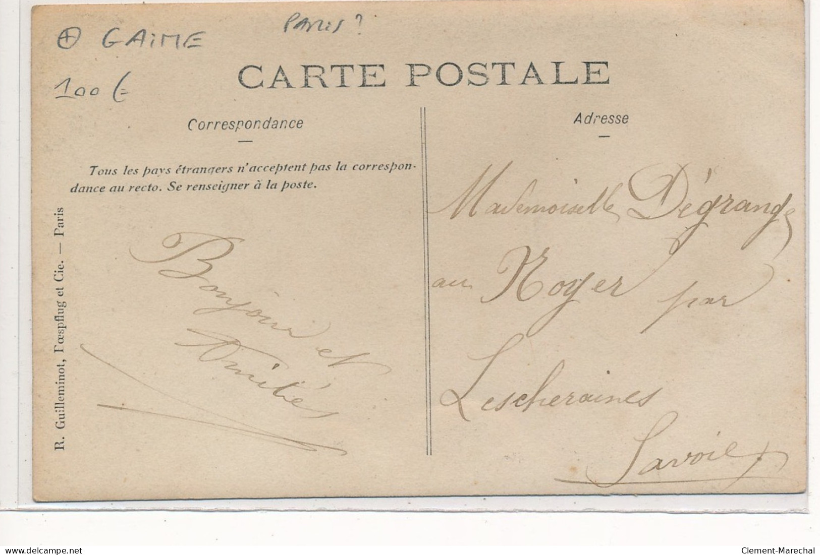 CARTE PHOTO A LOCALISER : Epicerie Mercerie, Paris(?), Gaime - Tres Bon Etat - Photos