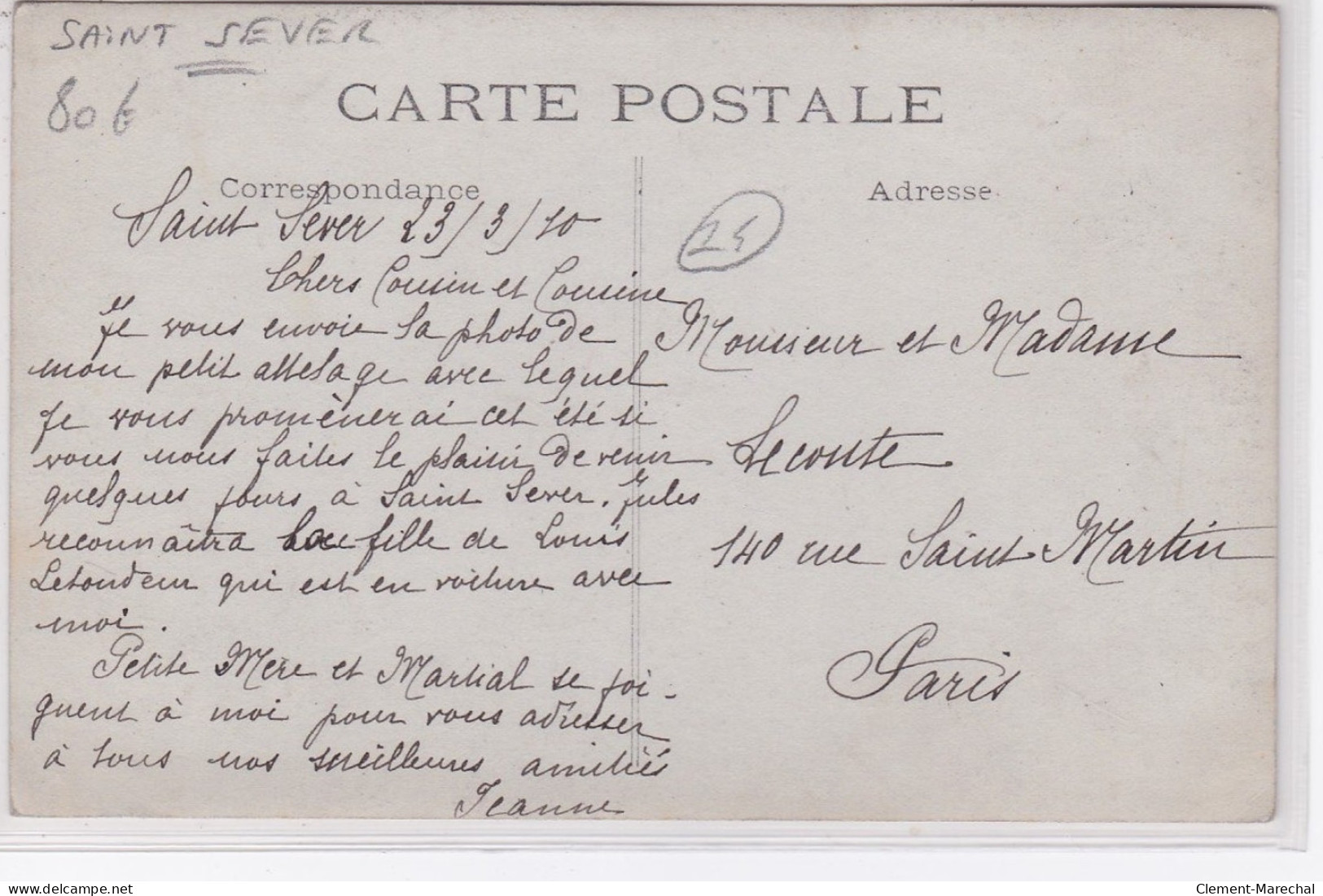 SAINT SEVER : Carte Photo D'un Attelage - Très Bon état - Altri & Non Classificati