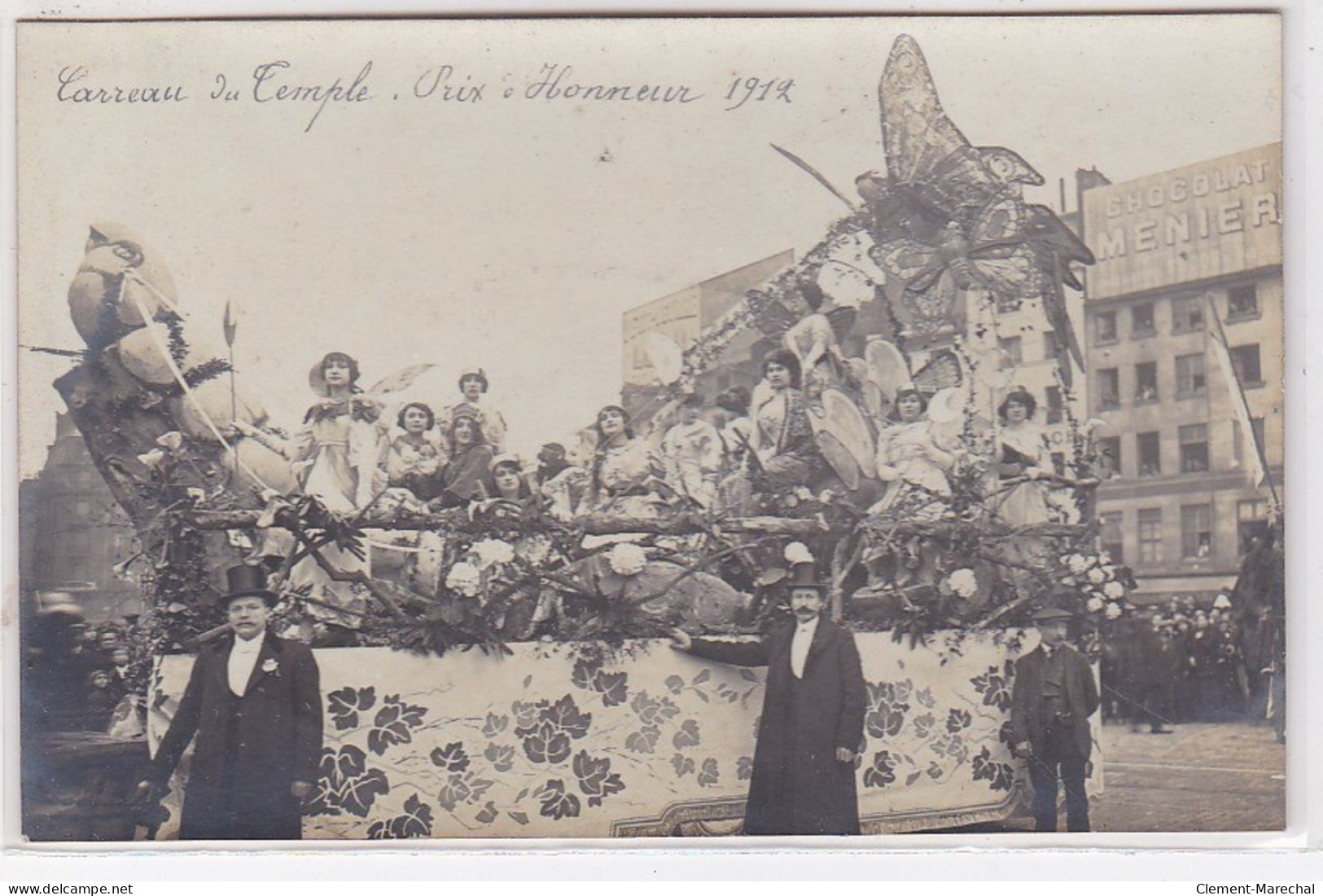 PARIS 3ème : Carte Photo D'un Char Papillon - Carreau Du Temple - Prix D'honneur 1912 - Très Bon état - Paris (03)