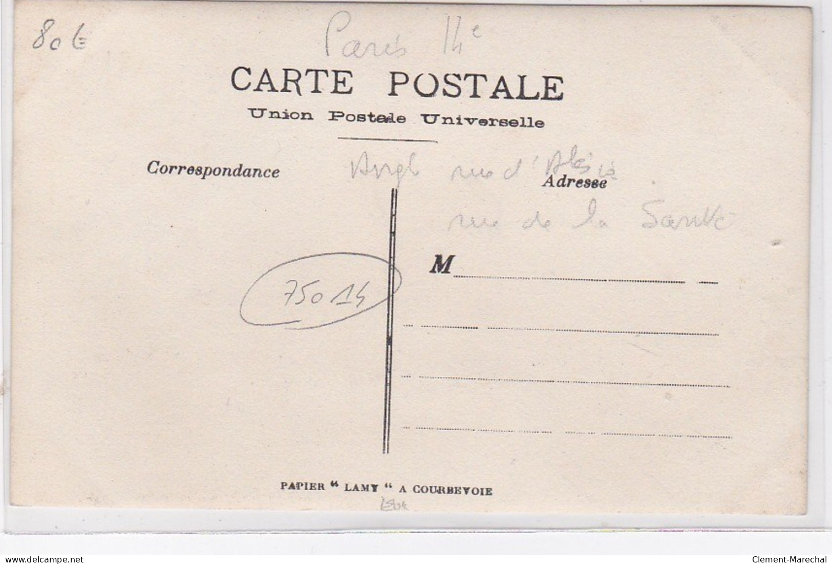 PARIS 14ème : Carte Photo De L'angle Rue D'Alesia Et Rue De La Santé (dentiste Boulleret) - Très Bon état - Arrondissement: 14