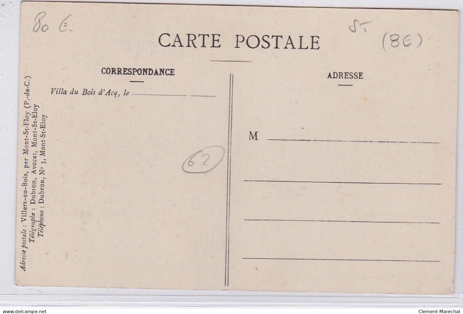 VILLERS AU BOIS : Villa Du Bois D'Acq - Le Sarnier (chasseur) - Très Bon état - Andere & Zonder Classificatie