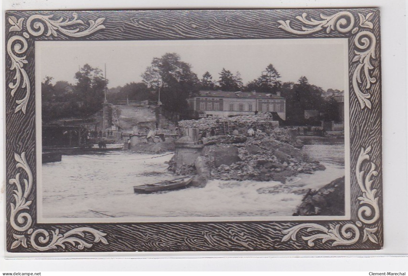 LAGNY SUR MARNE : 1914/18 - Carte Photo Du Pont De Pierre Pendant Le Déblaiement(militaire - Guerre) - Très Bon état - Lagny Sur Marne