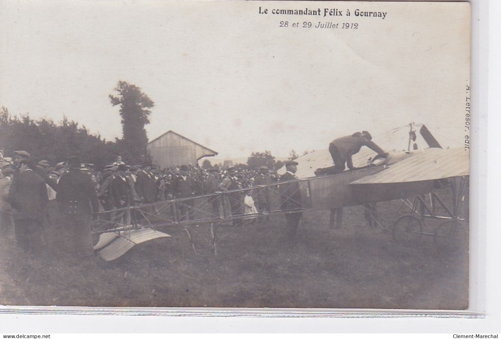 GOURNAY EN BRAY : Carte Photo Du Commandant FELIX En 1912 (aviation) - Très Bon état - Gournay-en-Bray