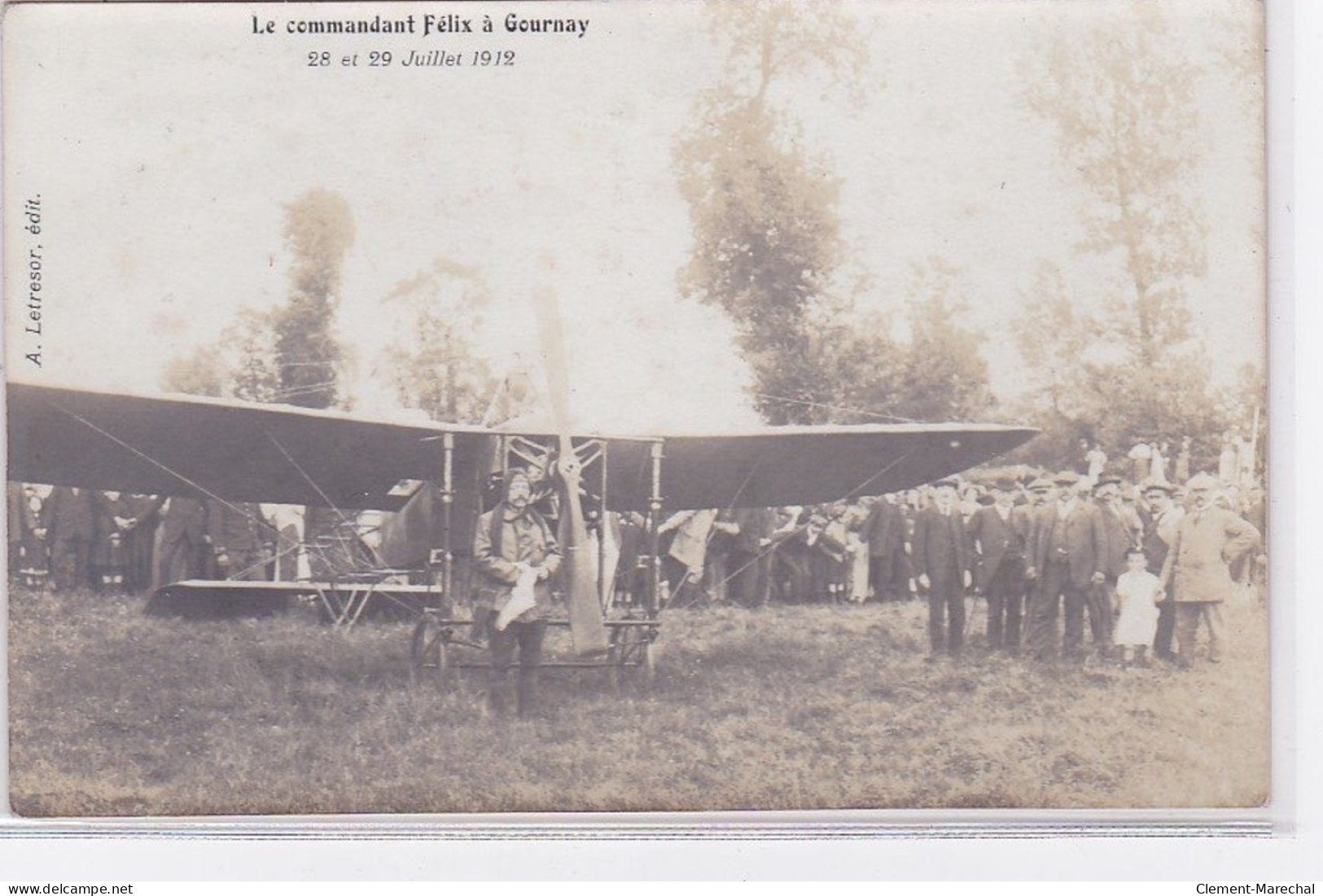 GOURNAY EN BRAY : Carte Photo Du Commandant FELIX En 1912 (aviation) - Très Bon état - Gournay-en-Bray