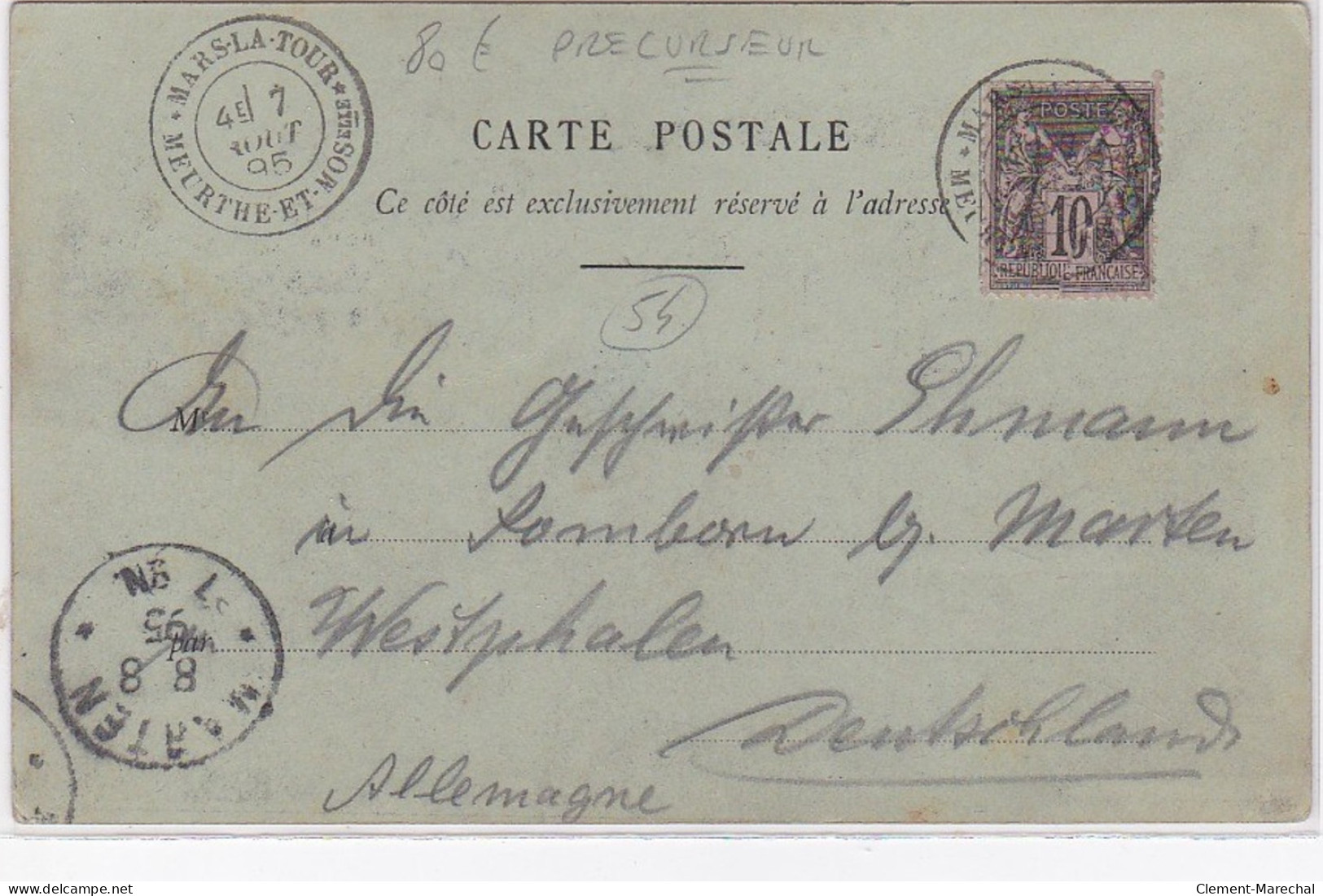 MARS LA TOUR : Carte Postale Précurseur En 1895 (Hotel Du Commerce - Barthelemy) - Très Bon état - Other & Unclassified