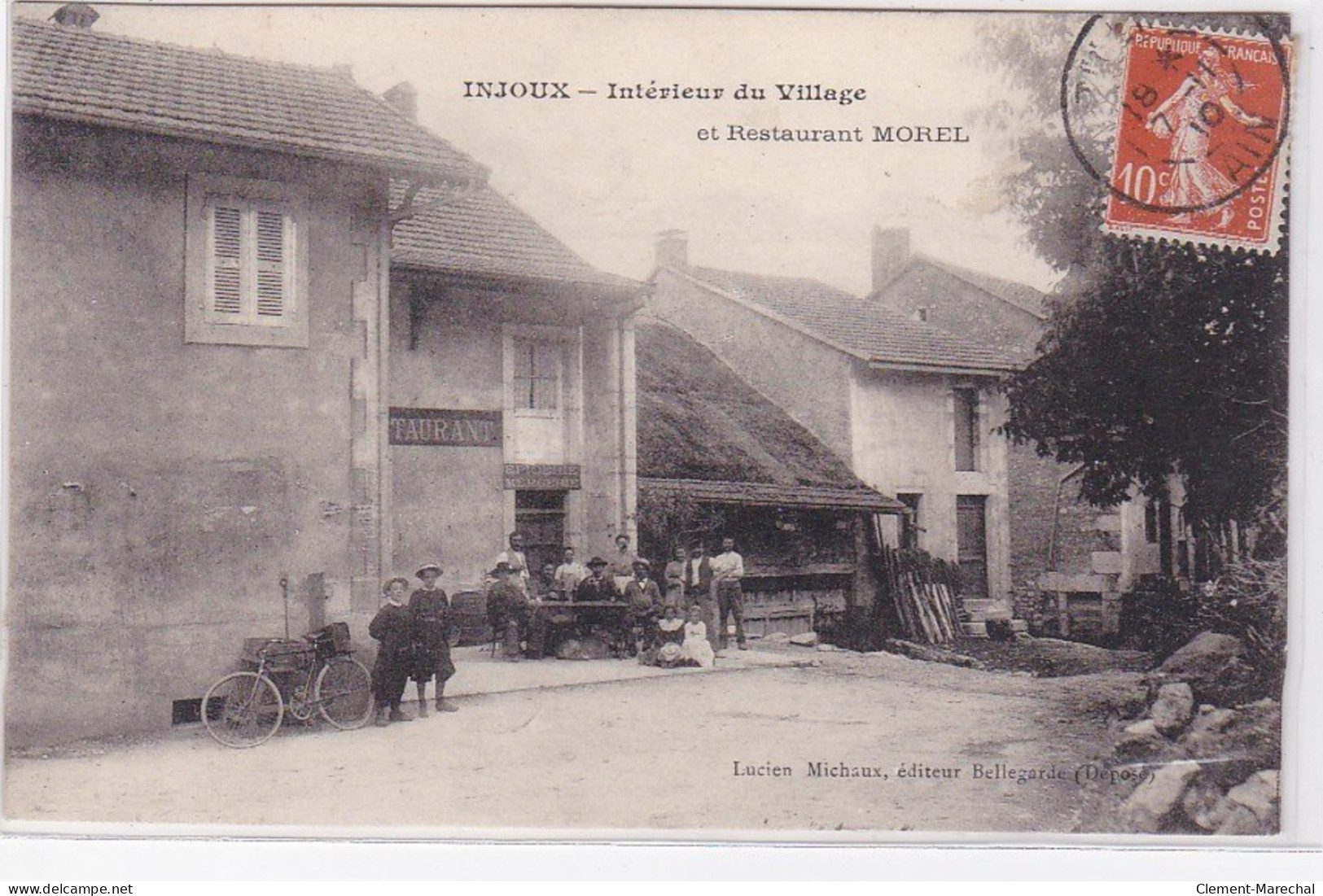 INJOUX : L'intérieur Du Village Et Le Restaurant MOREL - Très Bon état - Ohne Zuordnung