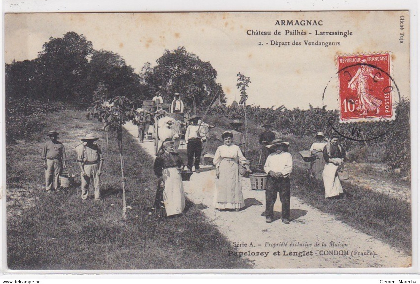 ARMAGNAC - Chateau De Pailhes Larresingle - Départ Des Vendangeurs - Bon état (traces) - Other & Unclassified