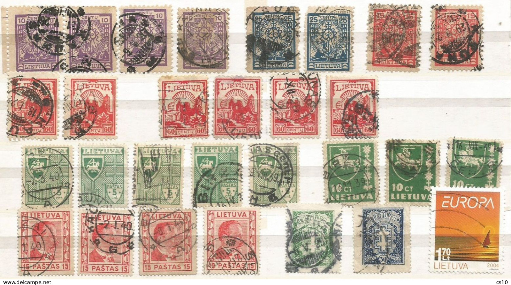 Lietuva Litwa Small Lot Of Older Used Stamps + Extra - Lituania