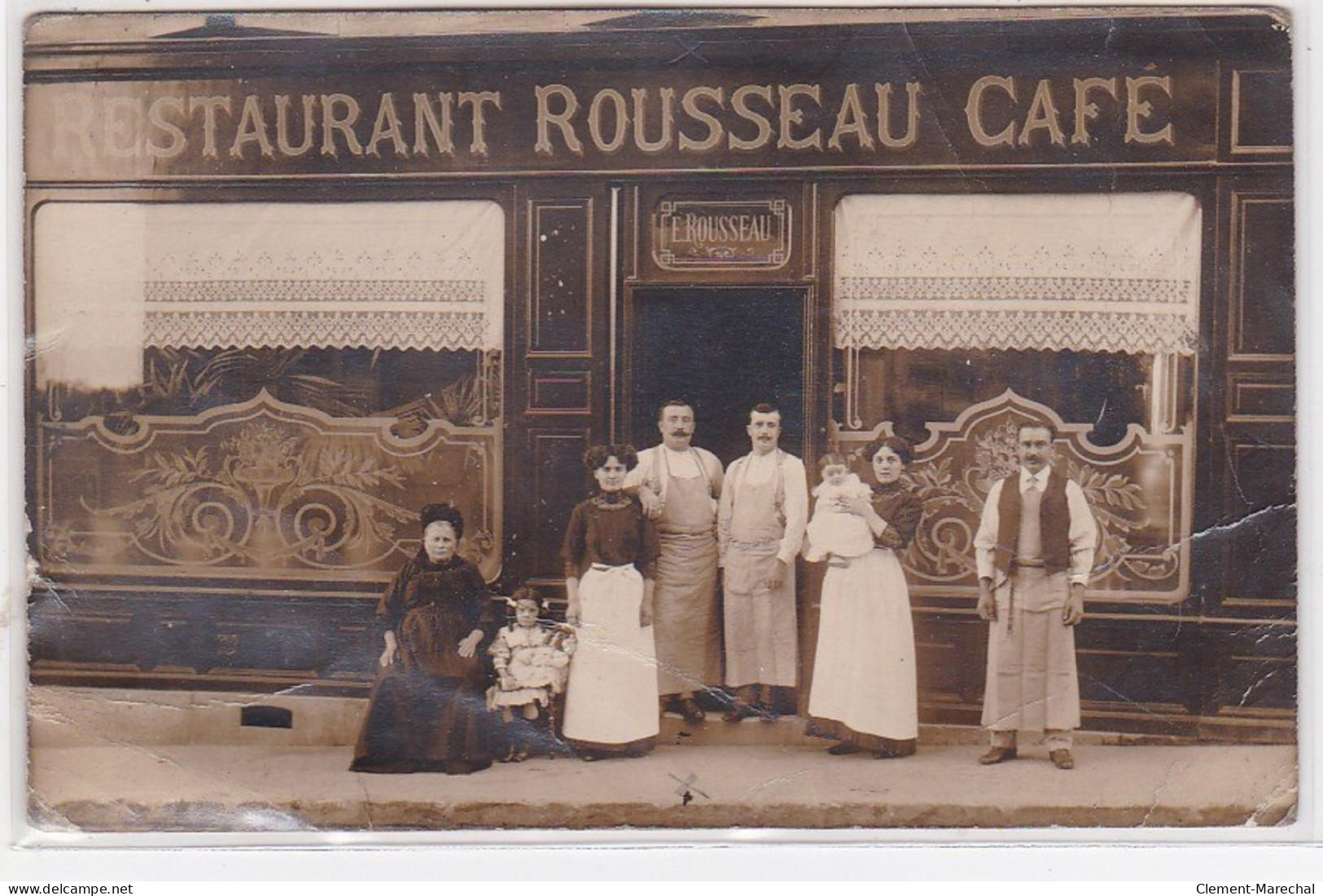 MAISONS LAFFITTE : Carte Photo Du Café-restaurant ROUSSEAU - état - Maisons-Laffitte