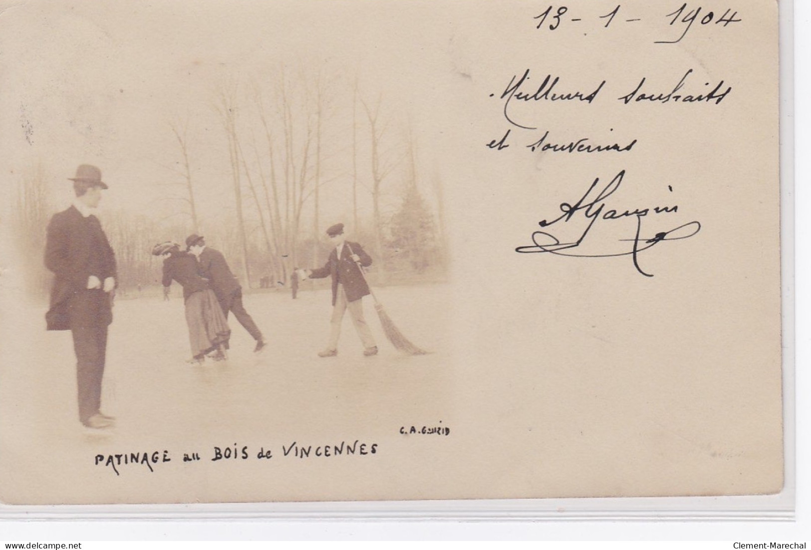 VINCENNES : Carte Photo "patinage Au Bois De Vincennes" - Très Bon état - Vincennes