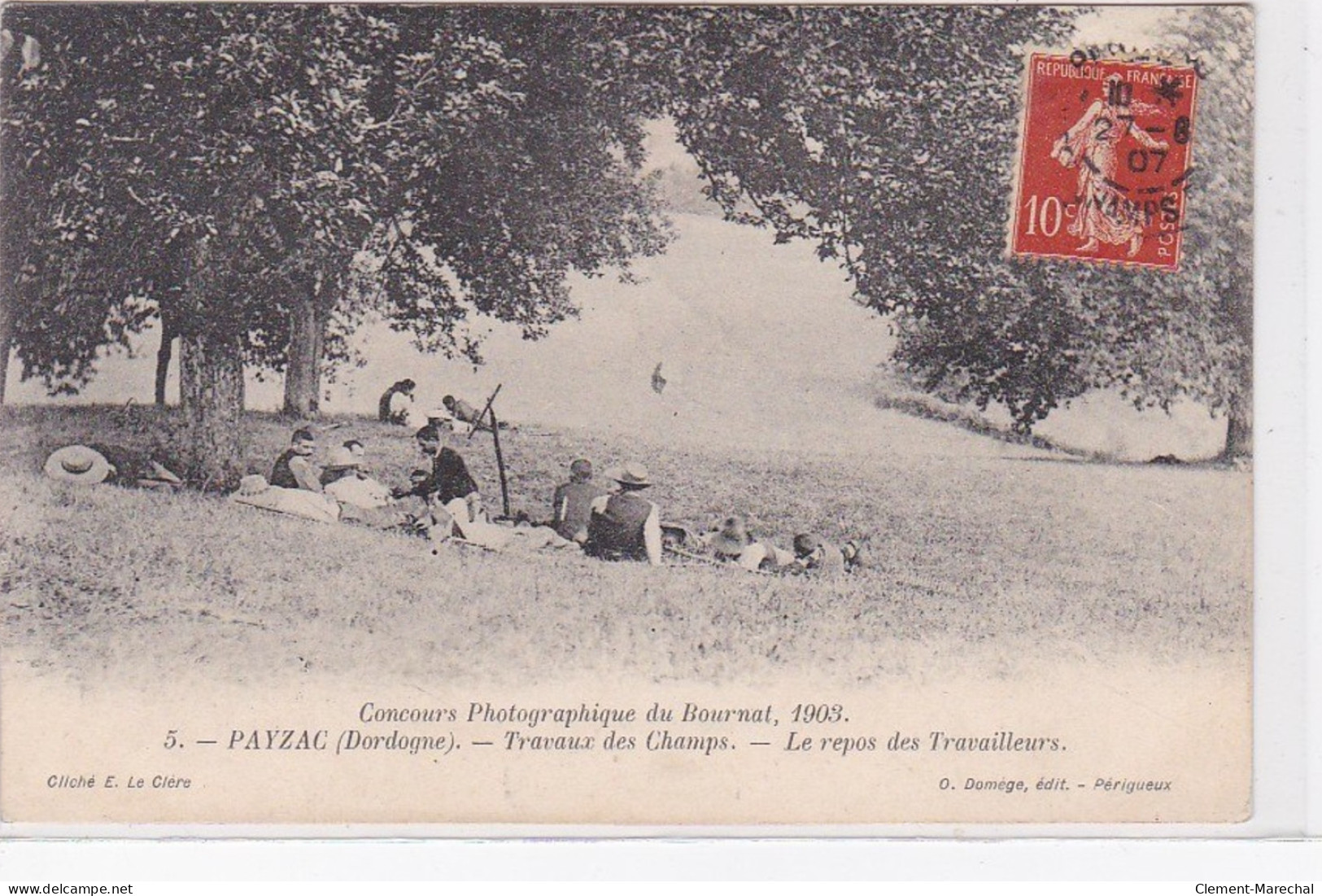 Concours Photographique Du Bournat En 1903 : PAYZAC - Travaux Des Champs - Le Repos Des Travailleurs - Très Bon état - Périgueux