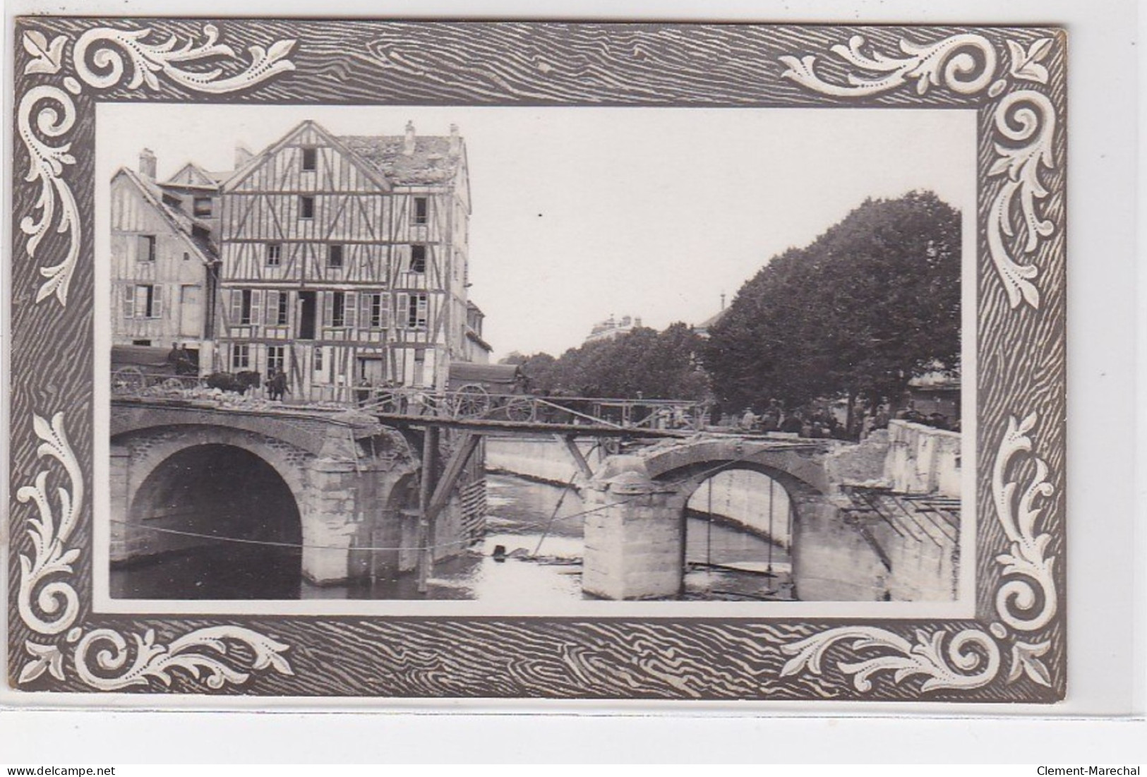 MEAUX : 1914/18 - Carte Photo Du Pont Du Marché Avec Ses Moulins (militaire - Guerre) - Très Bon état - Meaux