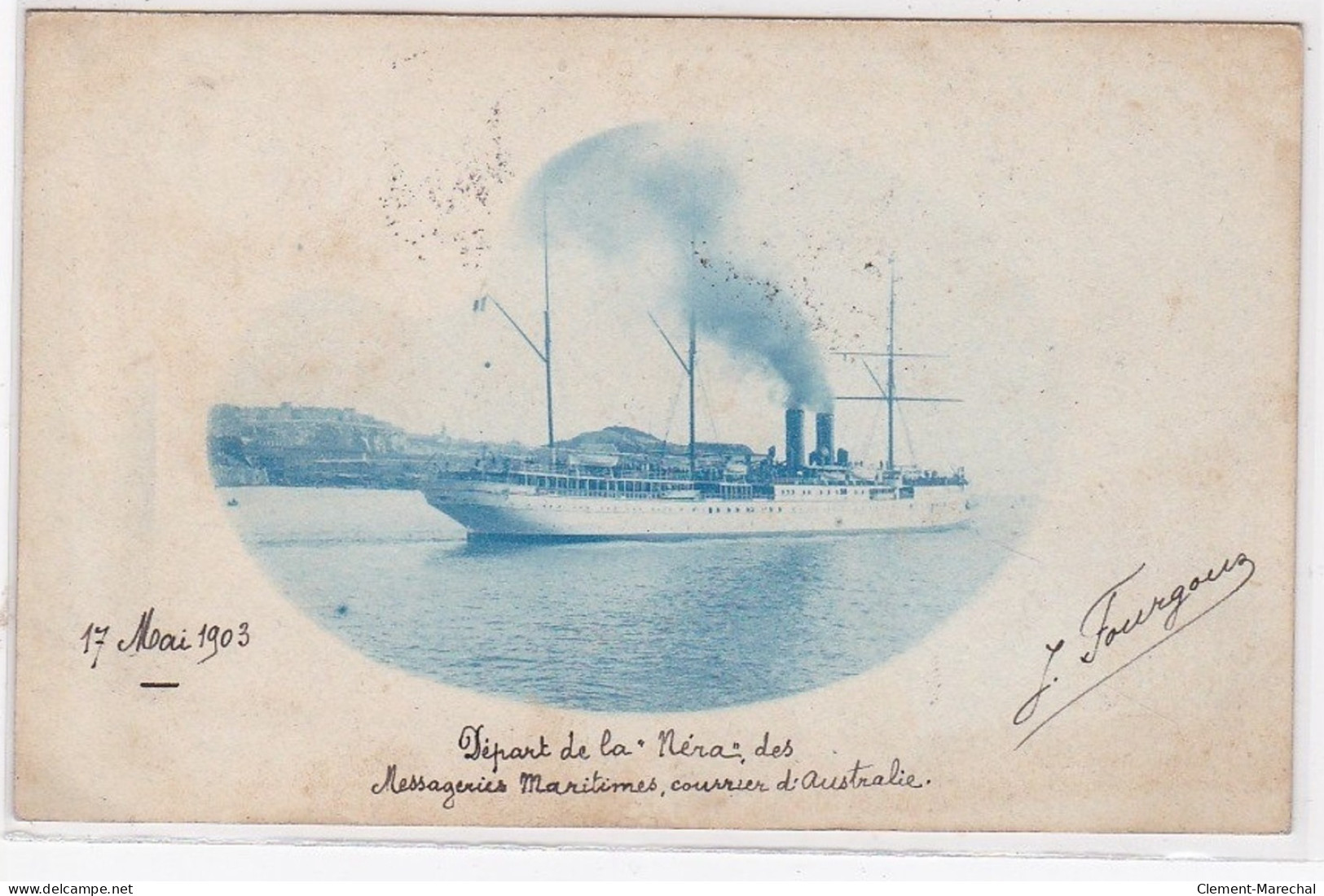 MARSEILLE : Le Départ Du Bateau "la Nera" Des Messageries Maritimes, Courrier D'Australie - Très Bon état - Vecchio Porto (Vieux-Port), Saint Victor, Le Panier