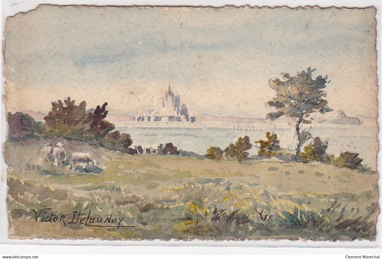 MONT SAINT MICHEL : Carte Postale Dessinée Par Victor DELAUNAY Vers 1910 - Bon état - Le Mont Saint Michel